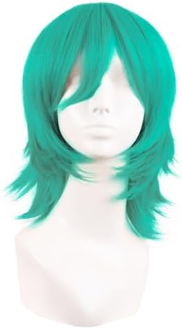 MapofBeauty Perruque Courte Bouclée 35cm - Bob Wavy Synthétique Léger Violet à Rose Pour Cosplay