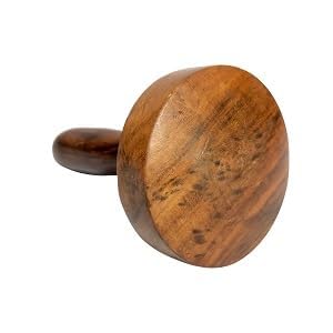 Handicraft Wooden Hand Masher Paratha Seakni Roti Presser for Kitchen (Dal/Lassi Ghotni)/Wooden Handmade Non-Stick Potato/Vegetable/Pav Bhaji Masher - Sheesham Wood - 1 Pc
