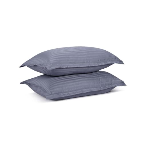 Image of Wakefit 100% Cotton Pillow Cover Set of 2 | 200 TC Soft & Breathable Pillow Cases | Standard Size 18 x 27 Inch | Skin Friendly, Durable & Gentle Machine Washable | Blue Granite