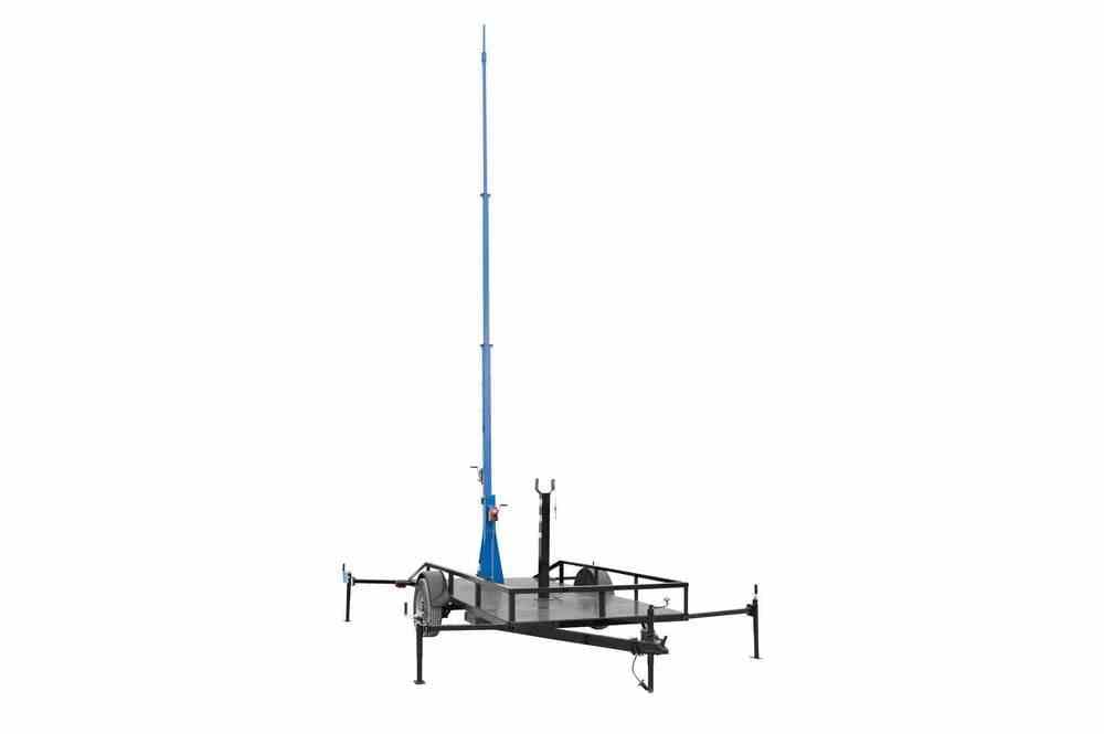 Mobile Communication Tower w/Trailer - 12' to 30' - Antenna Mount Pole - Cell on Wheels - 24V DC Electric Winches - (2) Job Boxes - Powder Coat Finish