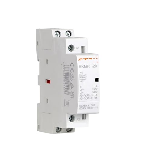 Contacteur modulaire rail DIN 2P 20A 1NO1NC pour tableau électrique domestique 220V