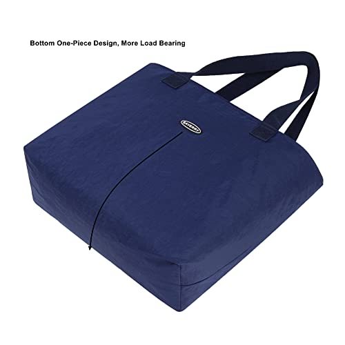 Foldable Zipper Closure Large Tote Bag Nylon Water Resistant Shopping Travel Gym Toy Bag Sandproof Beach Bag