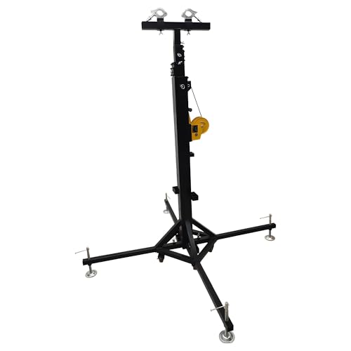 Banfluxion Heavy Duty Hand Crank Truss System with Outriggers, 19ft Max Height Adjustable DJ Light Stand for Stage Lighting