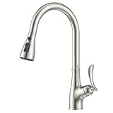 APPASO 特許デザイン キッチン蛇口 ハイアーチ混合水栓 モダン引出しホース式水栓 バー キッチンシンク用水栓 シングルレバーワンホールキッチン水栓 3つモード切り替え 360度回転 節水 日本語説明書付き(高さ：42cm)