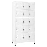 Espace de rangement polyvalent et grande capacité de charge : cette armoire à casiers verrouillables gris clair en acier robuste offre une capacité de charge totale de 150 kg, avec ses dimensions de 90 x 40 x 180 cm (l x p x h) et 15 compartiments verrouillables (2 clés chacune) et est idéale pour ranger en toute sécurité les vêtements et les effets personnels dans les bureaux ou les écoles.