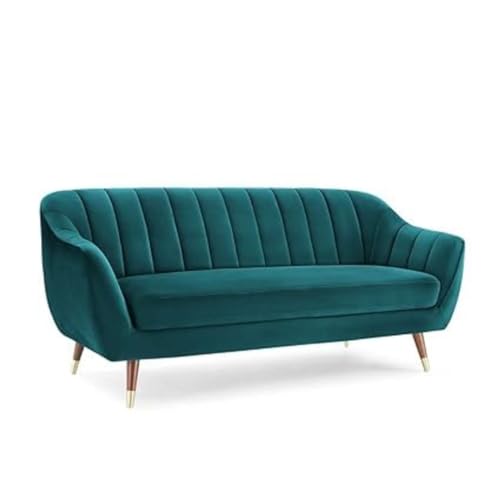 Image of 3 Seater Sofa Set with Two Cushions Perfect for Home Office Guests Living Room (Ocean Blue, 3 Seater)