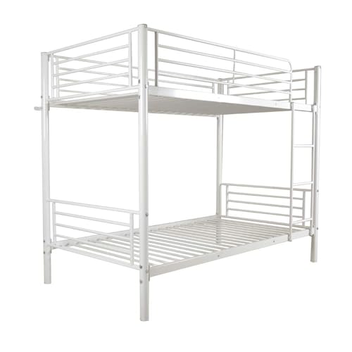 Catálogo para Comprar On-line Literas Metalicas disponible en línea. 46 Karl Home Litera blanca individual sobre individual, litera de metal con escalera integrada y barandilla de seguridad, literas individuales que ahorran espacio para niños,...