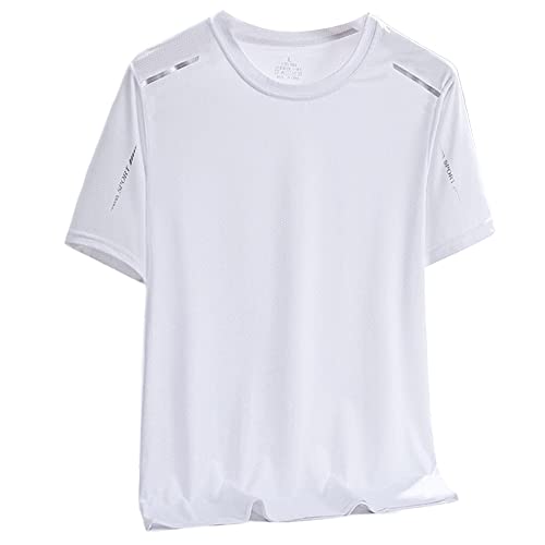 Dress Cici Men's Polyester Short Sleeve Sport T Shirts, Mesh Breathable Fabric, Quick Dry, Round Neck for Football, Running, Gym etc.