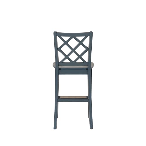 Powell Morgan Graphite Grey X-Back Wooden Counter Stool with Kick-Plate by Powell - Image 9