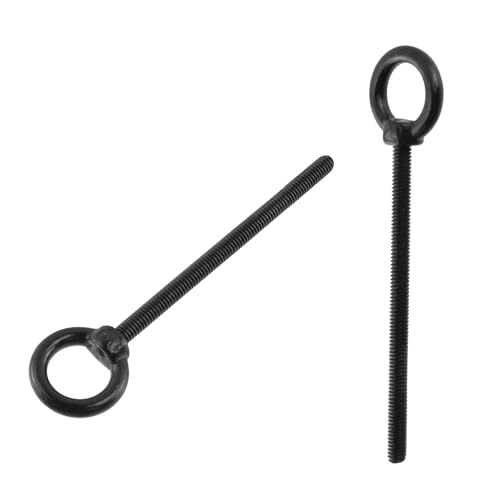 Image of Antrader Lifting Shoulder Eye Bolts,M4 x 60mm,Black,Stainless Steel,6 Sets | Machinery Shoulder Lifting Eye Bolt with Lock Nuts,Lock Washers,Flat Washers