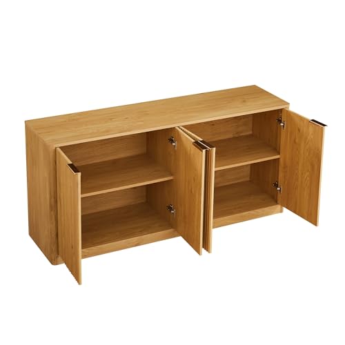 WEALTHOUSE Modern Wavy Sideboard Curved Contour Design Storage Cabinet with