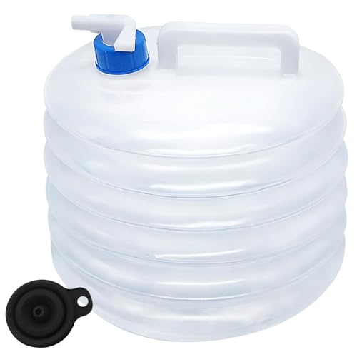 FANWINKJ 10L bidón de agua con grifo plegable con embudo, cubo plegable para camping y senderismo