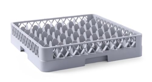 HENDI Spülkorb, Spülmaschinenkorb, Gläserkorb, für Gläser und Tassen, 25 Fächer, Polypropylen, 500x500x(H) 104mm, grau (Packung mit 2)