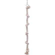 Bird Chew Hanging Parrot Climbing Toy Cotton Rope with Knots Swing Toy Cage Accessories for Small and Bird