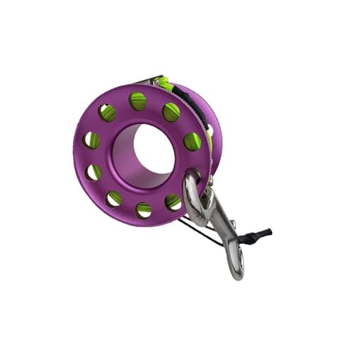 Carrete de buceo de aluminio con línea de visibilidad y accesorio de seguridad
