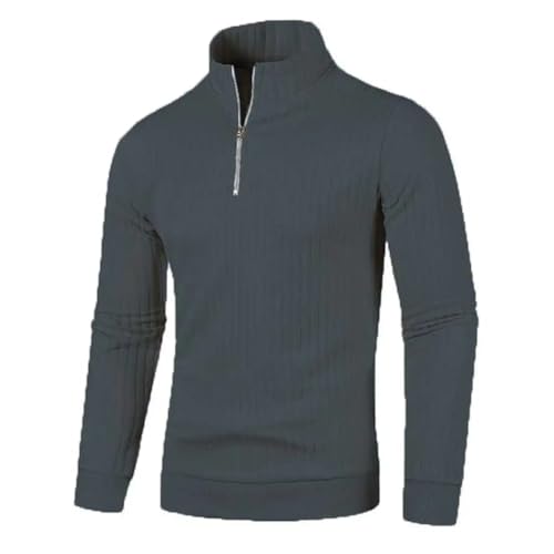 Men's Semi-Turtleneck Zipper Sweater Fall Winter Loose Sweater Casual Pullover Long-Sleeved Sweater3
