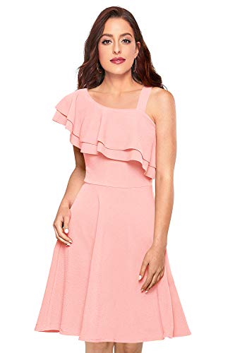 ILLI LONDON Women's A-Line Knee Length Dress – Half Puff Sleeve, Casual & Party Wear