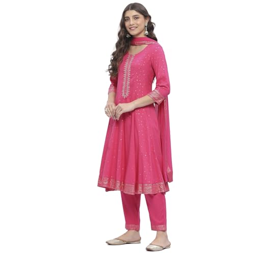 Image of BIBA Women Viscose Rayon Kalidar Printed Suit Set
