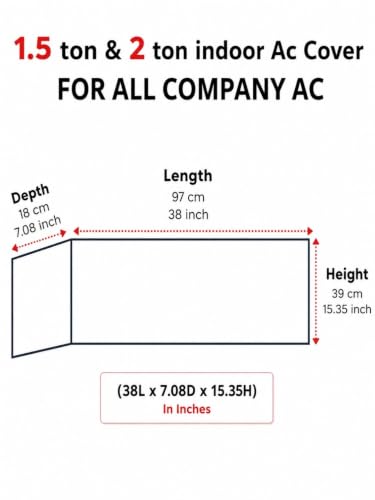 Image of Premium Cotton Net Split AC Cover for 1.5 Ton Indoor Unit | Designer Summer AC Dust Protection Cover | Stylish Protective AC Cover | 38 x 15.35 x 7.8 In | Peach Net