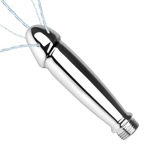 Duschduschset,5 Loch Duschschlauch-Tiefenreinigungssystem für Einlaufdusche mit Bürste,L (Silber)