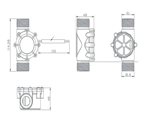 Sensor de flujo de agua con sensor Hall YF-G1 DN25 de alta precisión magnética para tuberías 4