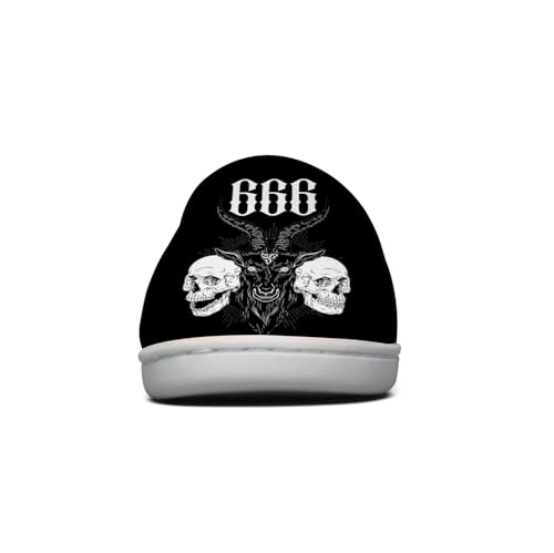 Slippers for Men Women Satanic Baphomet House Slippers Non-Slip Fuzzy Winter Shoes Indoor Outdoor3