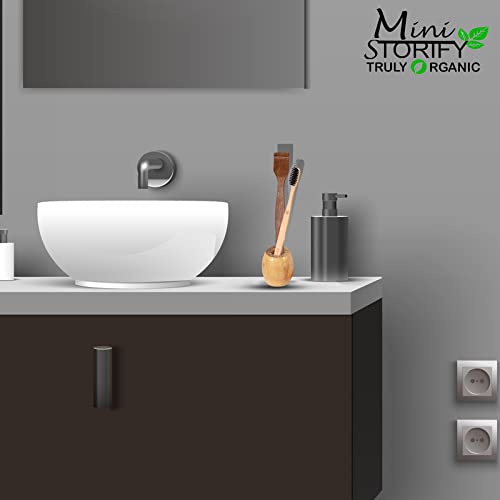 Mini Storify Truly Organic Bamboo Stand | Toothbrush Holder, Natural Bamboo, Eco-Friendly, Holds Toothbrush for Kids & Adults, Easy to Carry and Keep | Elegant Design | Biodegradable (Pack of 1) - Image 3 thumbnail