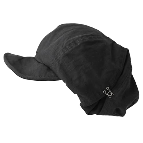 ZenithAura Sombreros Vintage para Mujer, Gorras Y2K Outfit KPOP, Gorro de Pintor, Schiebermütze para Mujer, Boina para Hombre Invierno, Boina Francesa Negra Unisex (B)