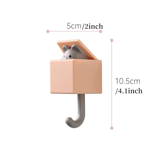 5Pcs Creative Adhesive Coat Hook, Cute Cat Key Holder Hook, Cute Pet Key Hooks Without Drilling Wall Hanging Decorations Hanger Holder For Coat, Scarf, Hat, Towel, Key, Backpacks, Bags #TOP5