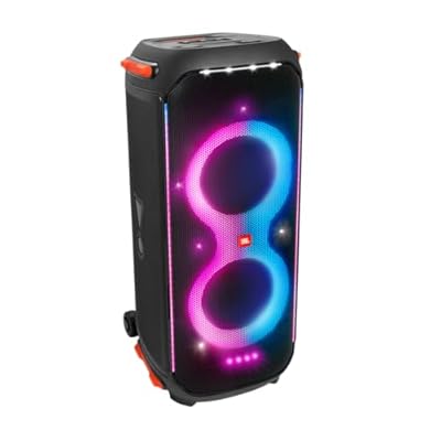 JBL PartyBox 710 -Party Speaker with Powerful Sound, Built-in Lights and Extra Deep Bass, IPX4 Splash Proof, App/Bluetooth Connectivity, Made for Everywhere a Handle Wheels (Black)