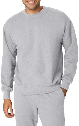 Hanes Men's Ultimate Cotton Heavyweight Crewneck Sweatshirt, Charcoal Heather, M