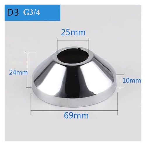 Conector de tubería G3/4 de acero inoxidable con panel elevado para ducha ZHGUIMING 6
