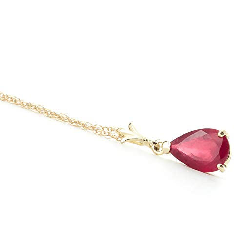 Galaxy Gold GG 14k Solid Yellow Gold 1.75 ct Pear-shaped Ruby Drop Pendant Necklace4