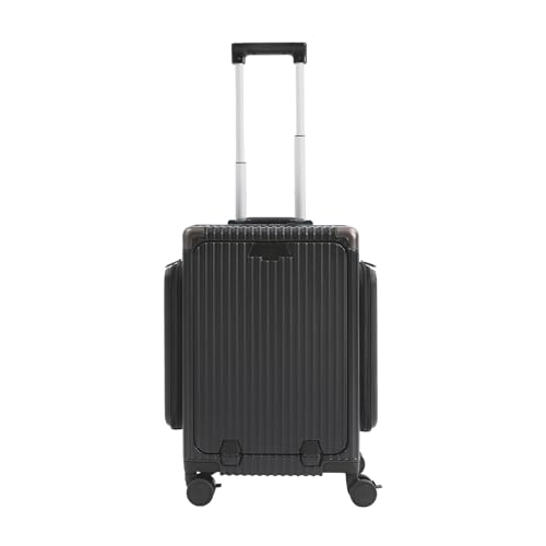 DJOAIUYF Maleta rígida de 20 pulgadas para equipaje de mano, con marco de aluminio y PC, con 4 ruedas de 360°, candado de combinación, soporte para bebidas, con puertos USB y tipo C, maleta de viaje