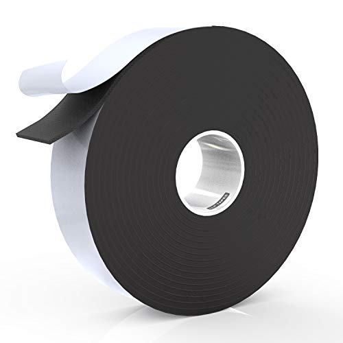 LLPT Foam Insulation Tape 1 Inch x 50 Feet Closed Cell Foam Rubber Multiple Sizes for Door Window Weatherstrip Outdoor Indoor Residue Free Weatherproof Adhesive(EFT150)
