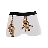 ZZKKO Comfortable Funny Giraffe Animal Sports Mens Underwear for Men Polyester Boxer Briefs for Men Size L