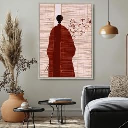 Impression d'art abstrait silhouette féminine pour salon moderne