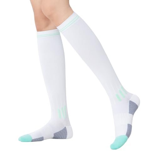 Women Daily Training Knee High Socks for Yoga Running Cycling Cushioned Socks With Thickened Sock Bottom