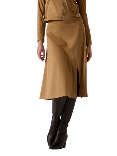 GUESS Womens Jennie Suede Midi Skirt, Deep Sand, Extra Small