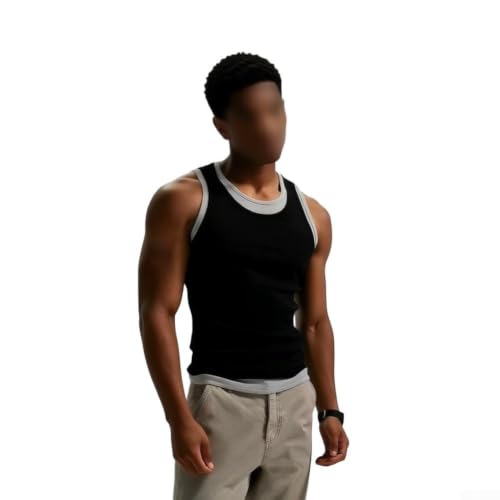 Camiseta sin mangas para hombre, sin mangas, para gimnasio, correr y entrenar en casa, color negro, talla L-4XL (negro 4XL)