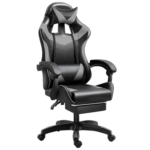 lureonthe Gaming Chair, Computer Chair with Footrest and Lum...