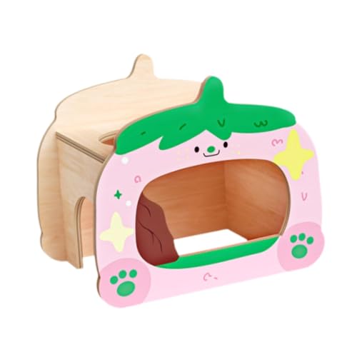 Baoblaze Hamster Bridge Reptile Hideout Rat Ladder Bearded Dragon Bridge for Gerbils Rats, Strawberry House