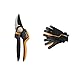 Produktbild FISKARS Set: PowerGear Rollgriff-Gartenschere Bypass PX94 mit Gartenhandschuhen