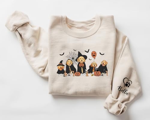 NAZENTI Custom Bulldog Halloween Sweatshirt, Halloween Ghost Dog Sweatshirt, Bulldog Dogs Sweatshirts, Ghost Dog Shirt3