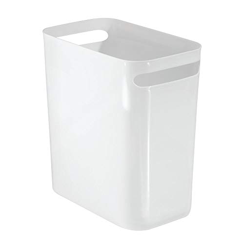 image for mDesign Slim Plastic Rectangular Large Trash Can Wastebasket, Garbage 