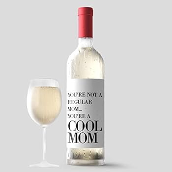 Funny Mother's Day Custom Wine Label & Card - Mom Inspired Bottle Decal & Greeting Card from Her Husband Partner or Child - Personalized Novelty ...