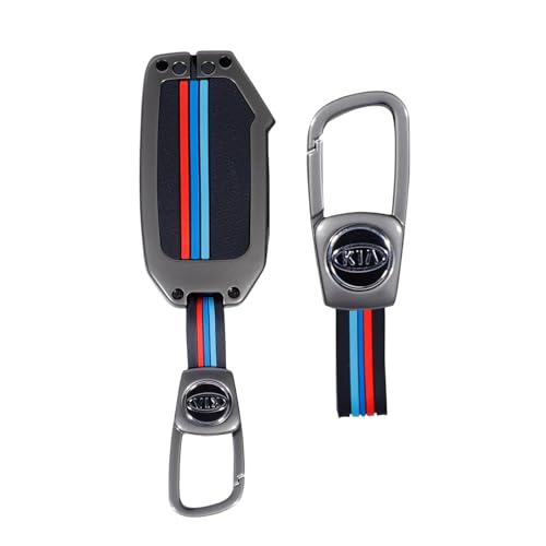 Image of Metal Key Cover Compatible with Kia Seltos 2024 2023 Facelift HTX | Carens X Line | Sonet Facelift 4 Button Smart Key