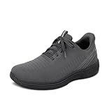Orthofeet Men's Orthopedic Grey/Grey Knit Yari Hands-Free Sneakers, Size 9.5