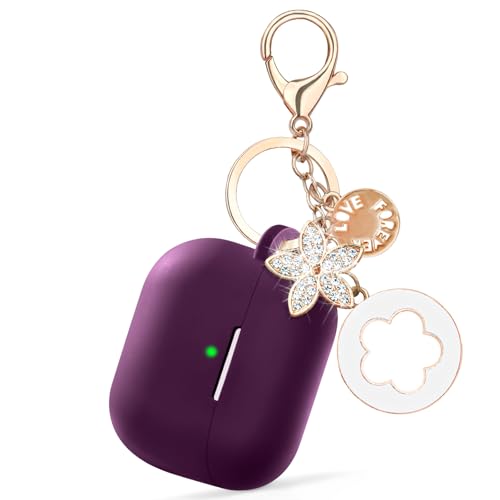 Image of Case Compatible with Apple Airpods 4 - VISOOM Airpods 4 Cases 2024 Cover Women Anti-Drop Silicone iPods 4 Earbuds Wireless Accessorie Charging Cases Girl Bling Keychain for Airpod iPods 4th Gen