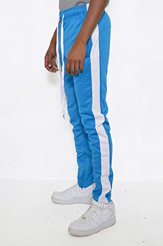WEIV GEAR Mens Single Stripe Track Pants Slim Fit Stretch Trouser Elastic Jogger3